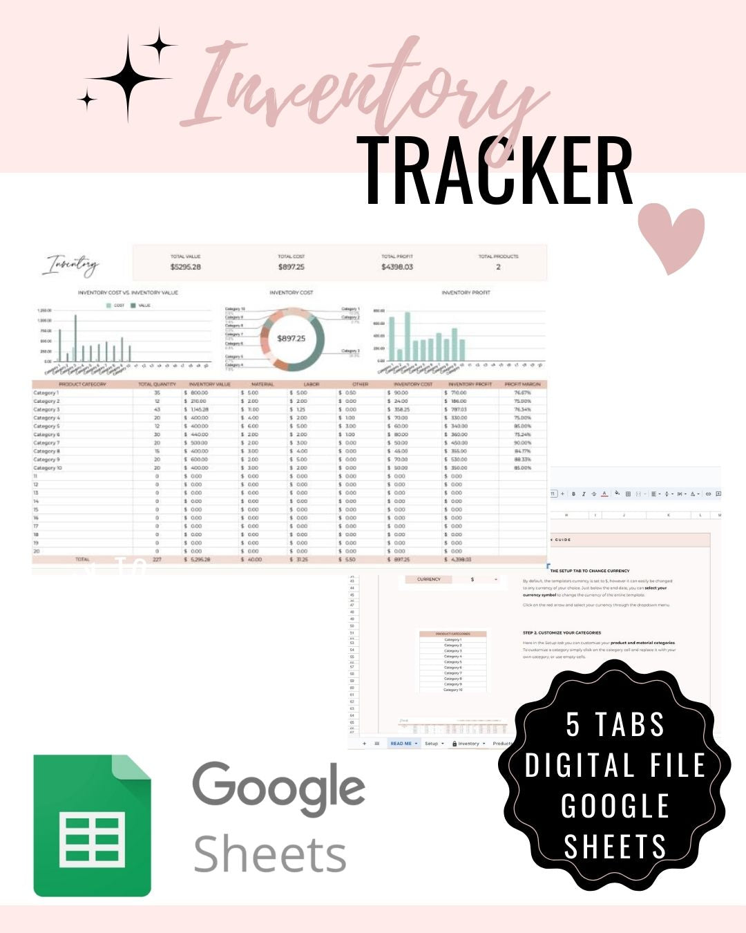 Business Inventory Tracker  Spreadsheet Google Sheets Instant Download www.printables.life