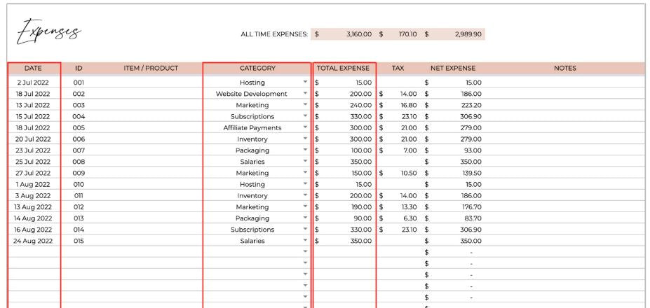Bookkeeping made easy Google Sheets Instant Download www.printables.life