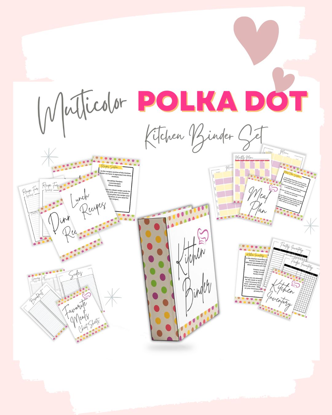 www.Printables.Life Downloadable Kitchen Binder and Shopping Sheets