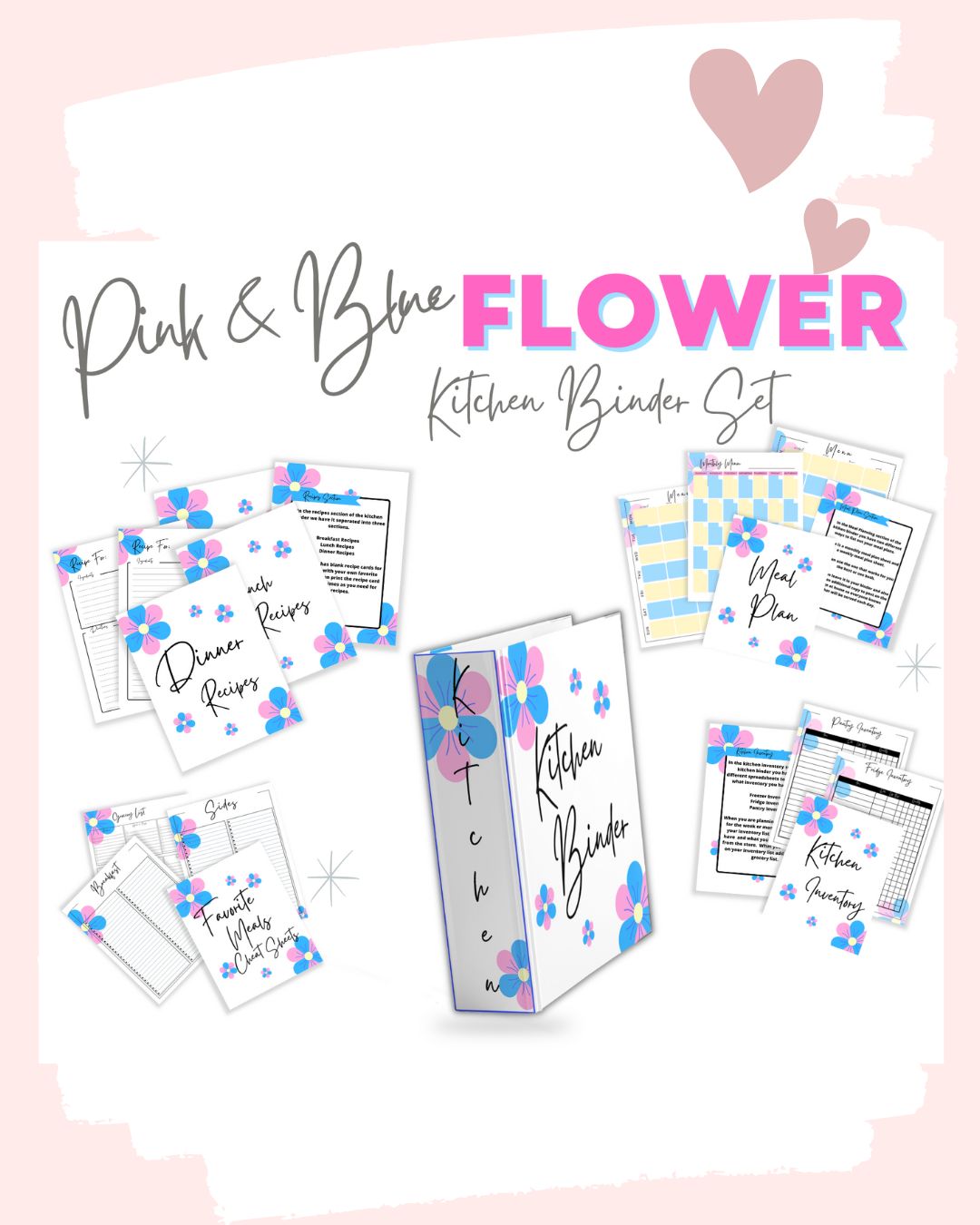 www.Printables.Life Downloadable Kitchen Binder and Shopping Sheets