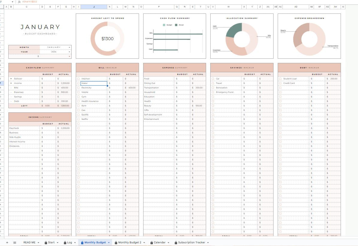 Finance spreadsheet budget tool downloadable