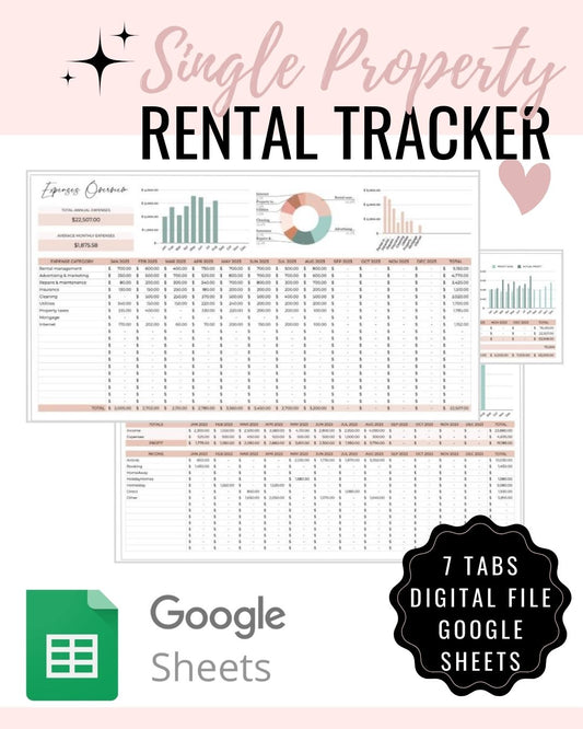 Rental property income spreadsheet for google sheets www.Printable.Life